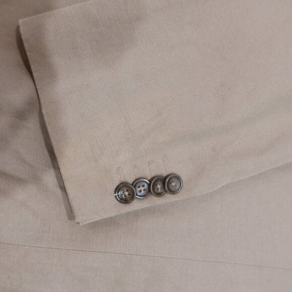 Banana Republic Men 42R Blazer Jacket Linen Tan Khaki Wedding formal office even - Picture 6 of 13